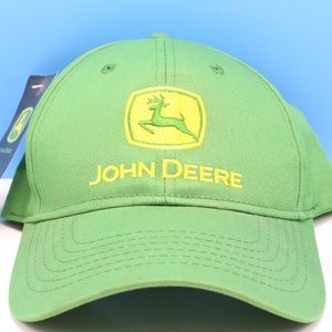 JOHN DEERE EMBROIDERED Two tone Green Yellow hat